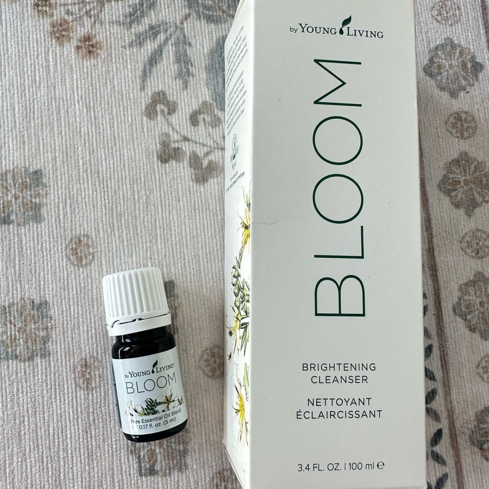 BLOOM Young Living brightening cleanser & EO blend for even tone & glowing skin
